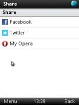 Opera Mini 6 Sharing Link Option