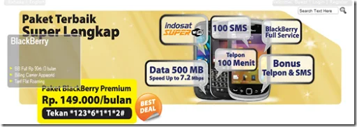 Paket Indosat Blackberry Super Bonus