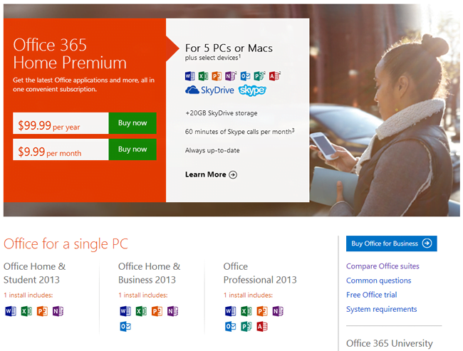 free office online vs office 365