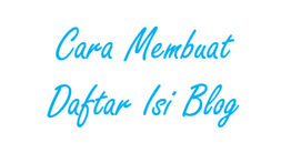 Cara membuat daftar isi blog