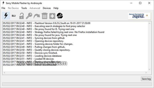 Tampilan Sony Xperia Flashtool