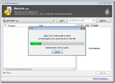 Recuva Scanning
