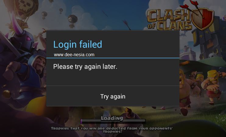 COC Login Failed Please try again later