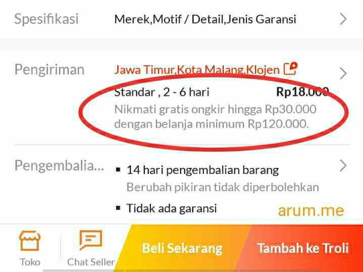 lazada gratis ongkir bayar ditempat