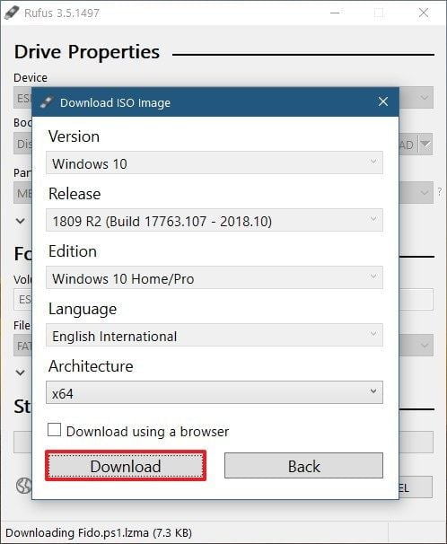 Setelah semua pilihan terisi, klik pada tombol download