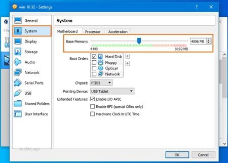 keyboard tidak berfungsi di virtualbox dengan menambah RAM