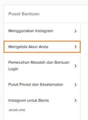 tap pada mengelola akun anda
