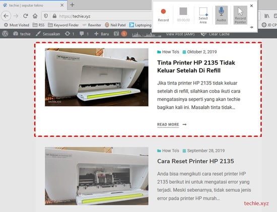 Cara merekam layar dengan Power Poin - pilih area yang akan direkam