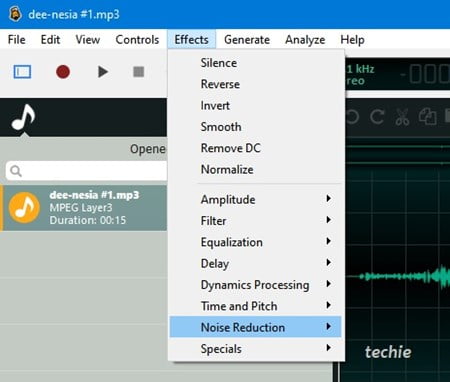 efek audio ocenaudio