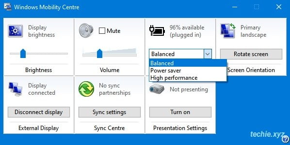 Mengatur Power Plant di Windows Mobility Centre