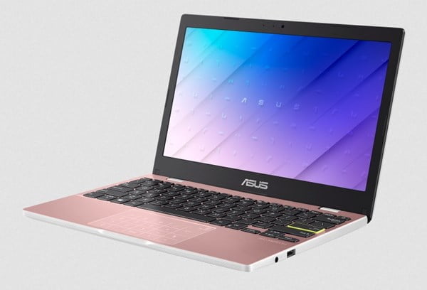 Asus E210MA GJ423TS Tampak Samping Kanan Terbuka