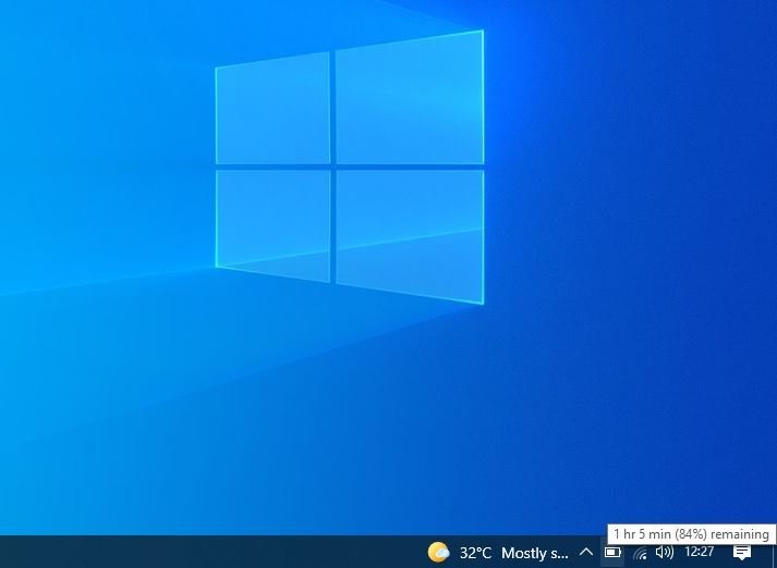 Penunjuk perkiraan kapasitas baterai di Windows 10